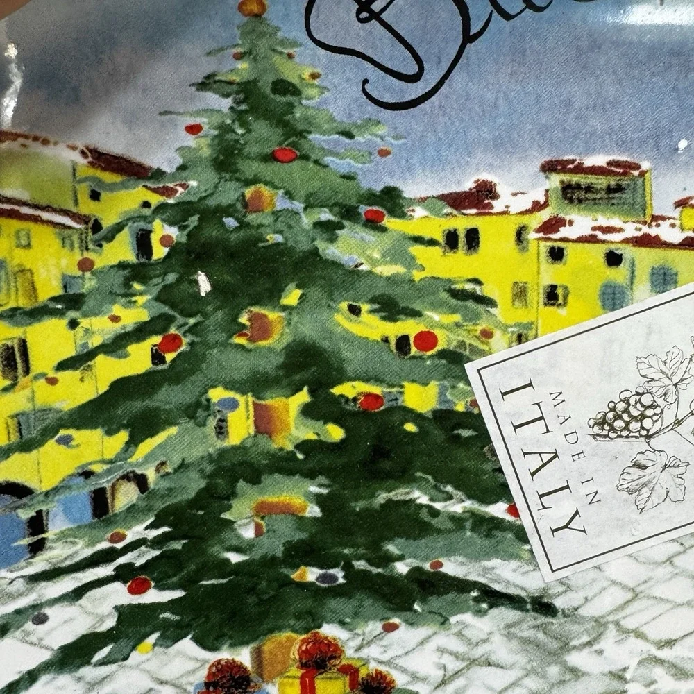 Ceramisia Buon Natale Plate Italian Plaza Signed Merry Christmas Italy 7x9
